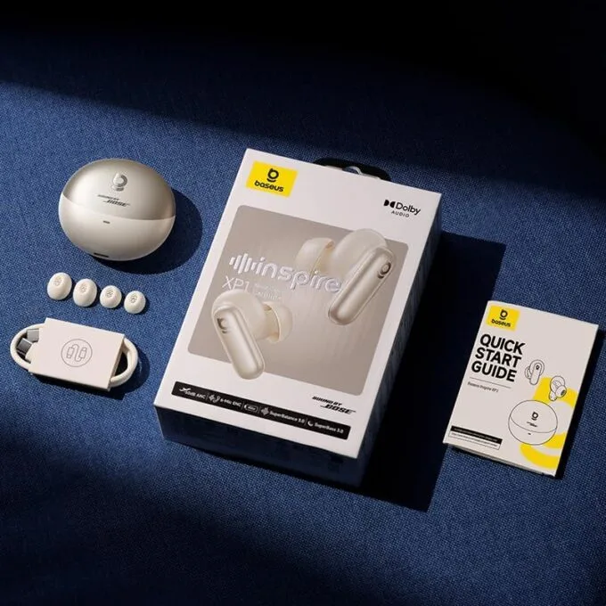 Baseus Headphones In Ear TWS, ANC, Dolby Audio, 45H Playtime, Inspire XP1 By BOSE  White — image 8