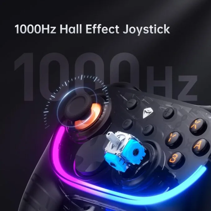 Machenike PC Gamepad Wireless S3 Hall Effect Joystick, RGB Black Lghting, Auto Sleep/Wake, 5-Level Vibration, PC Gamepad for PC/NS/iOS/Android TV with Charging Dock — image 2
