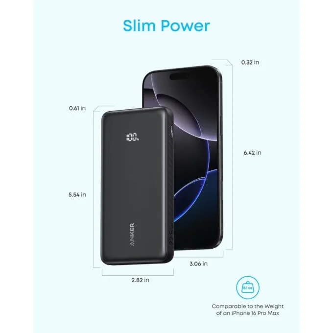 Anker Mobile Powerbank 20000 22.5W Built-In USB-C Cable Black — image 3