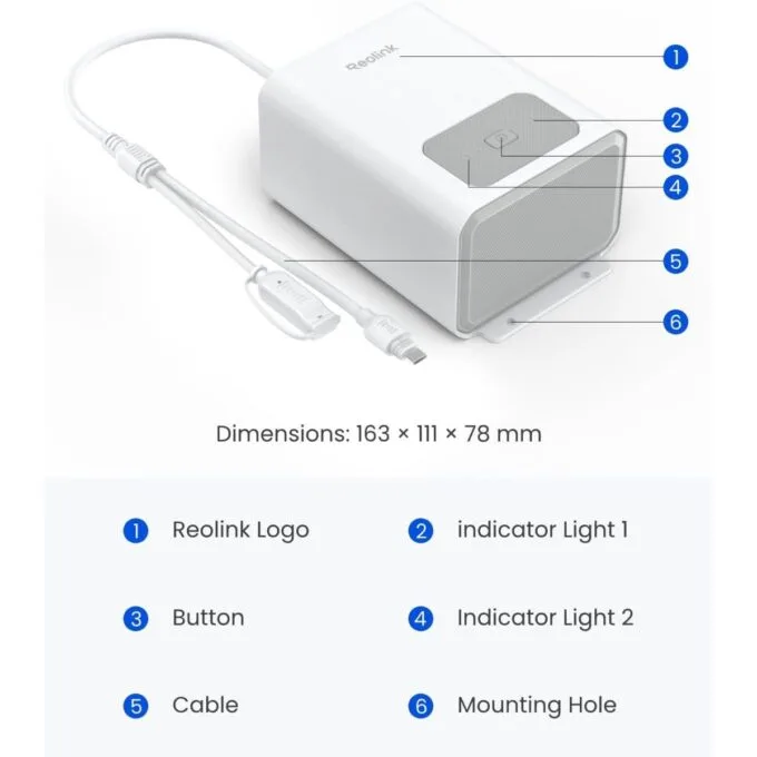 Reolink BPS Battery Pack for Battery Cameras White 12800mah (Type C) — image 6