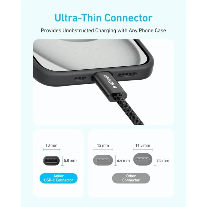 Anker Mobile Cable USB-C to USB-C 240W 1.0m White — image 3
