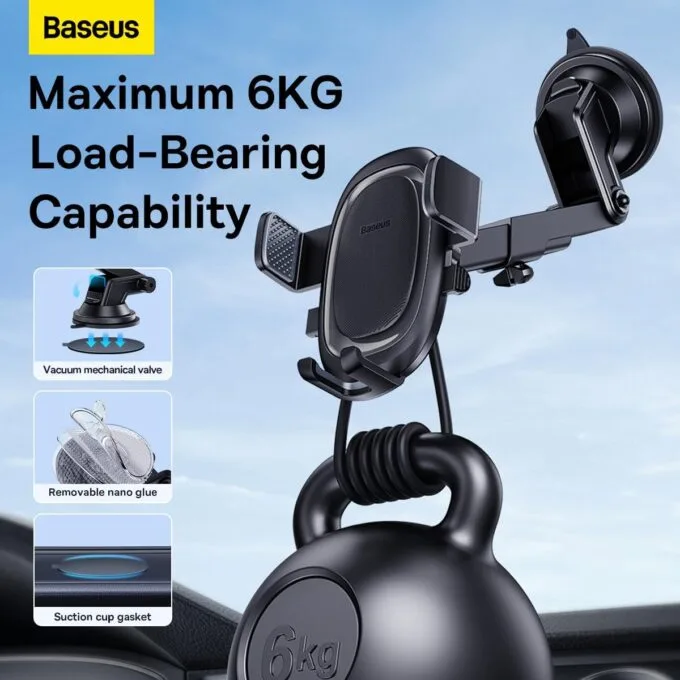 Baseus Car Holder Dash/Wind Gravity Telescopic Suction UltraControl Pro Series Black — image 5
