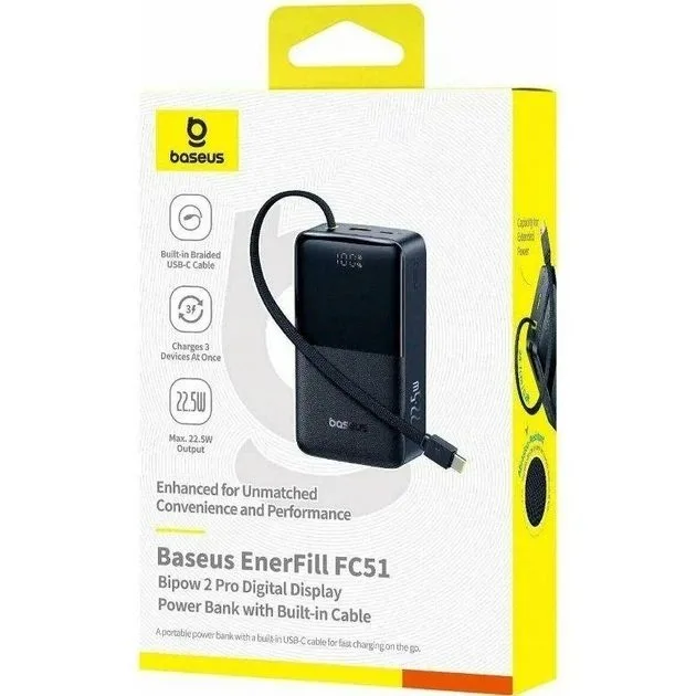 Baseus Powerbank 22.5W 30000mAh EnerFill FC51 Bipow 2 Pro Black — image 4