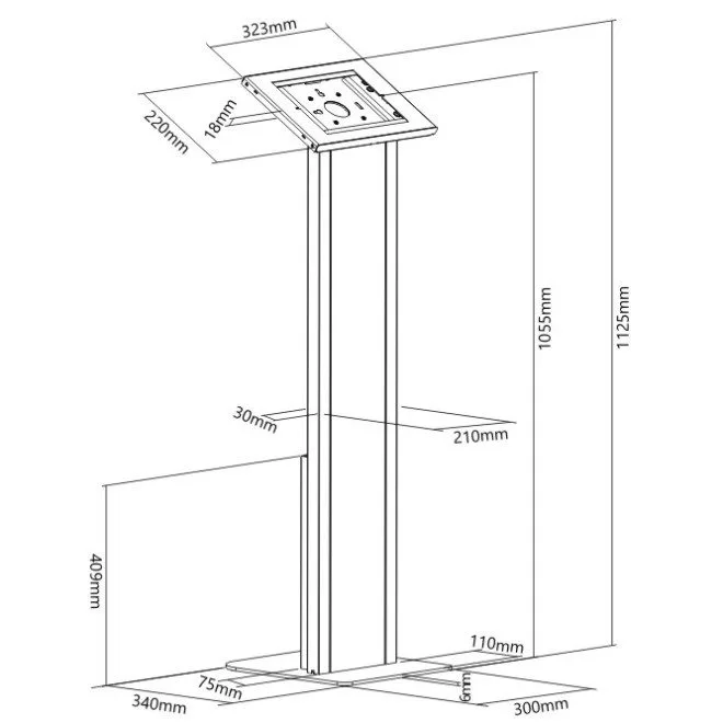 Brateck Tablet FloorStand AntiTheft 10-11'' with Custom Branding PAD32-01 White — image 2