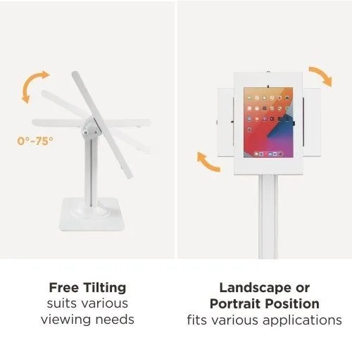 Brateck Tablet FloorStand AntiTheft 10-11'' with Brochure Holder PAD34-04 White — image 4