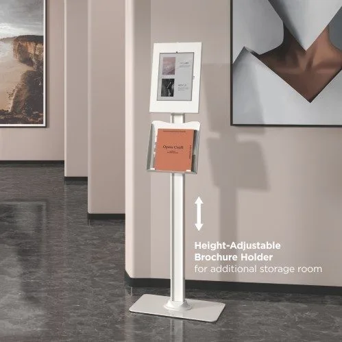 Brateck Tablet FloorStand AntiTheft 10-11'' with Brochure Holder PAD34-04 White — image 8
