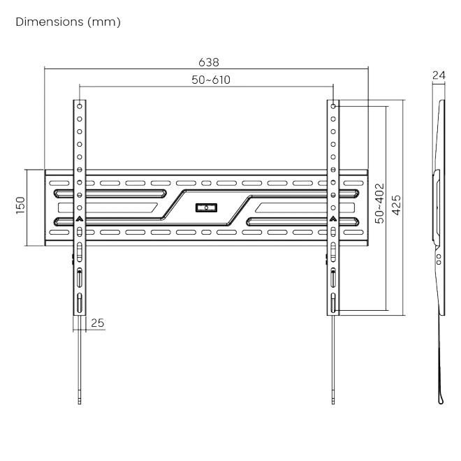Brateck TV Mount 60x40 Fixed 75kg KL38-46F — image 7