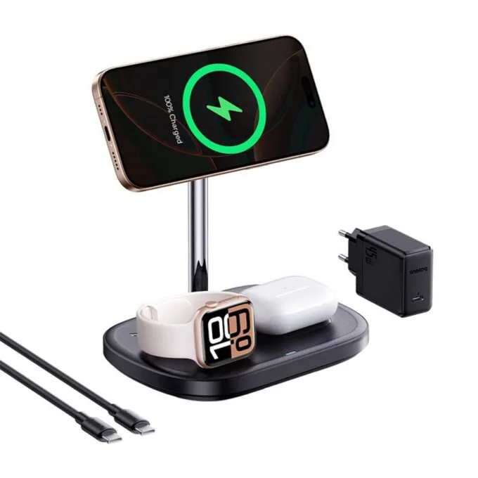 Baseus Charger Desktop Wireless 3in1 EnerFill FS41 TEC Cooling (45W Adapter EU + 1m C to C Data Cable Black Included) — image 7