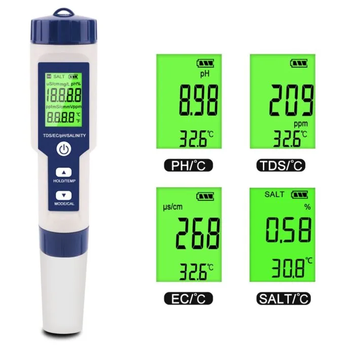 Noyafa Water Quality Tester with 5-in-1 Measurement (pH, TDS, EC, ORP, Temperature), Automatic Calibration, IP65 NF-EZ9909 SP — image 6