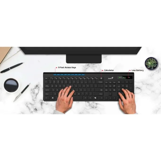 Genius Keyboard Wireless AI Chocolate Keys + 8 Hot Keys SlimStar 7230 English — image 6