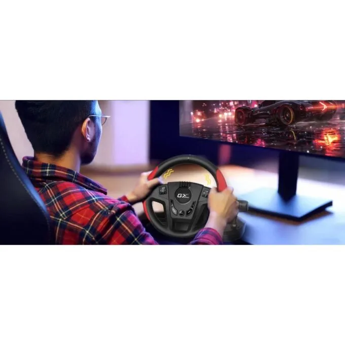Genius Gaming Wheel Vibration-Gears-2xFoot Pedals PC/PS3/PS4 SpeedMaster — image 6