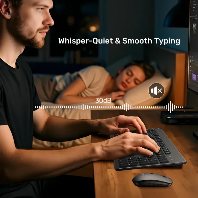 Unitek IT Keyboard & Mouse Combo Wireless 2.4GHz English SlimDuo T054 Space Grey — image 6