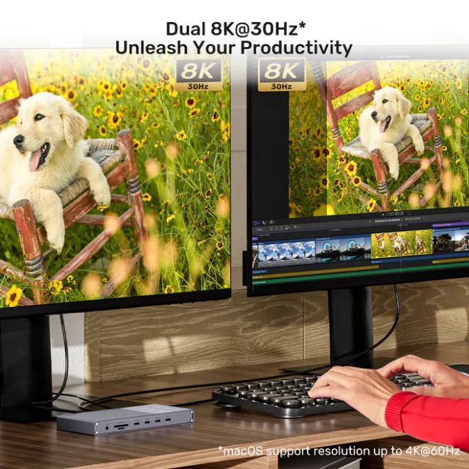 Unitek USB-C Hub Docking Station USB4 40Gbps Triple 4K Display & 2.5G Lan with 120W PSU D1117A — image 6