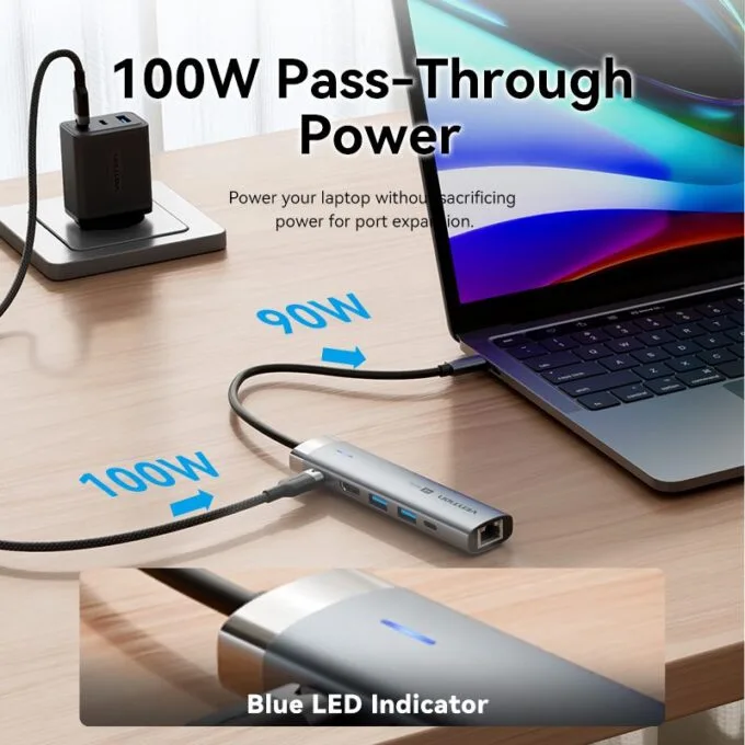 Vention HUB USB-C 1xUSB-C 3.2/2xUSB3.0/HDMI 4K60Hz/Gb/PD TGNHB — image 6
