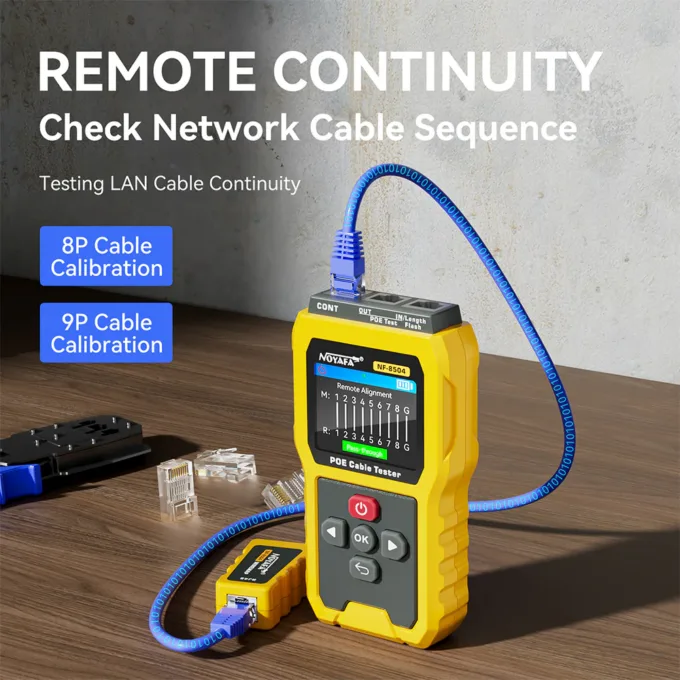 Noyafa Multi-Function Cable Tester for Continuity & Wiremap, PoE, Length Measurement, Port Flash, Color Screen & Rechargeable Battery NF-8504 — image 6