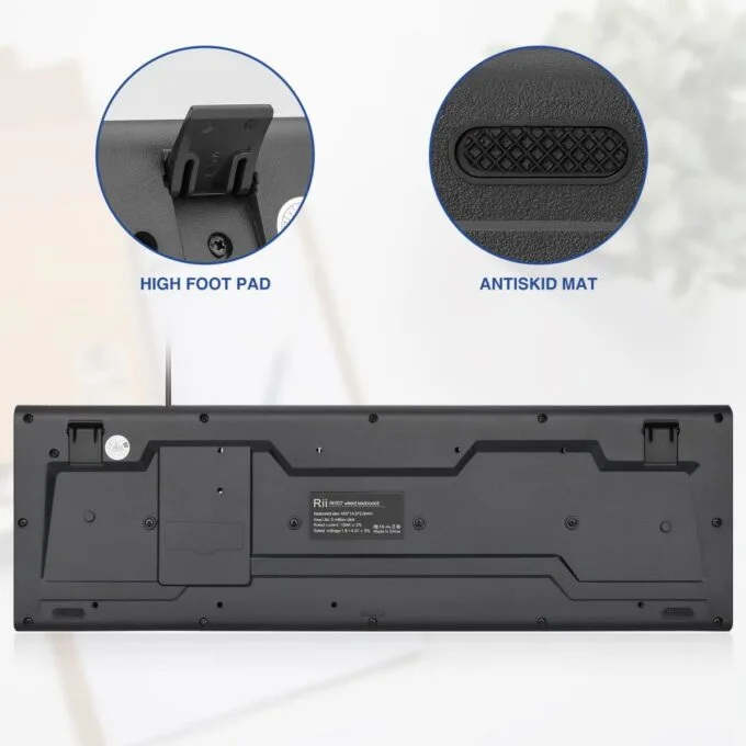 Rii Keyboard Wired Ultra-Slim Silent Full Sized RK907 — image 5