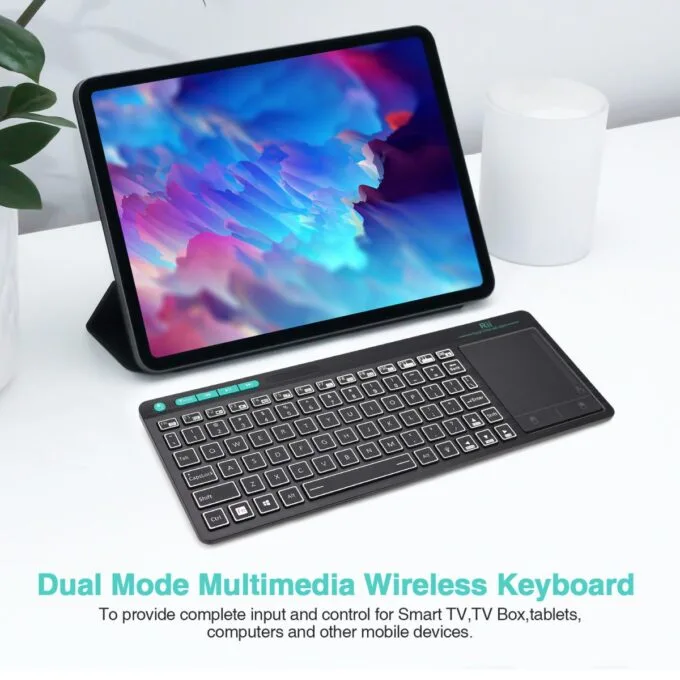 Rii Mini Keyboard Wireless 2.4GHz & Bluetooth with Large Touchpad & Media Keys RGB RT518S — image 6
