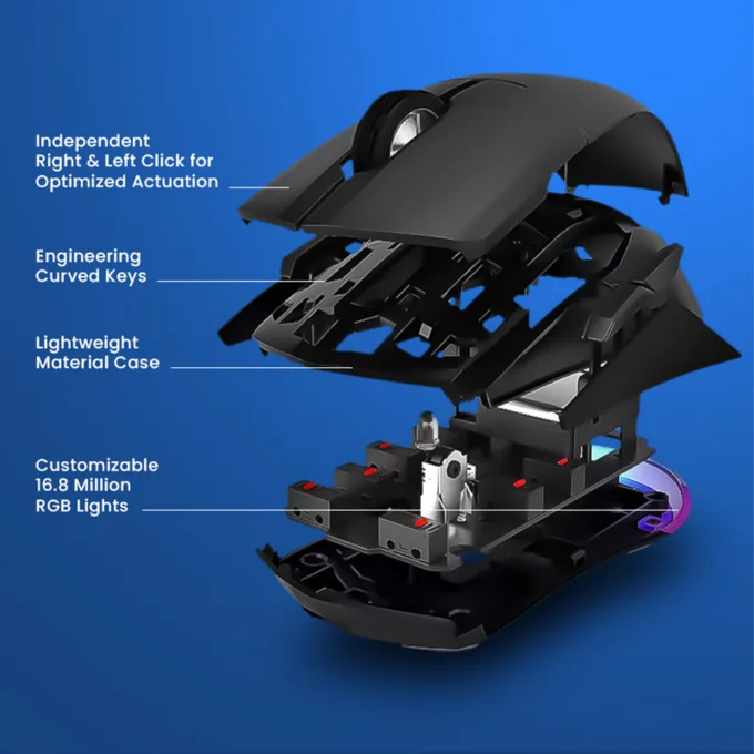 Armaggeddon Gaming Mouse Wired 12000CPI Silent , HUANO Switches FALCON V STEALTH Black — image 6