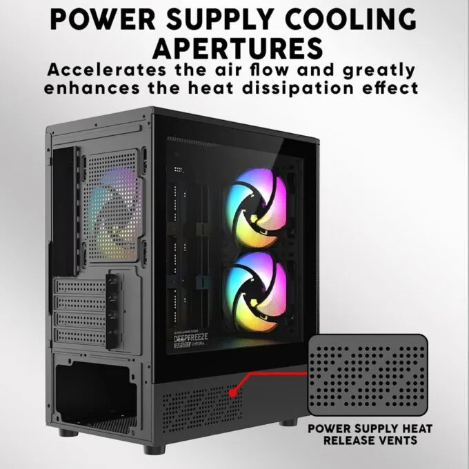 Armaggeddon Gaming Case M-ATX DEEPFREEZE DUPLEX 2 CHROMA Black (3x Chroma Fans) — image 6
