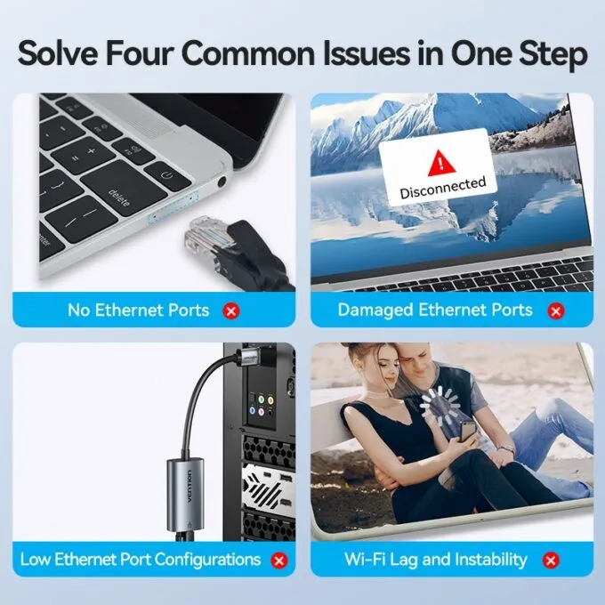 Vention Converter USB-A to Gigabit LAN Aluminium Grey CEZHB — image 5