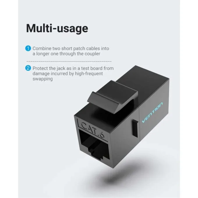 Vention NETWORK Keystone Jack CAT6 UTP Coupler Black IPGW0-5 (5-pack) — image 6