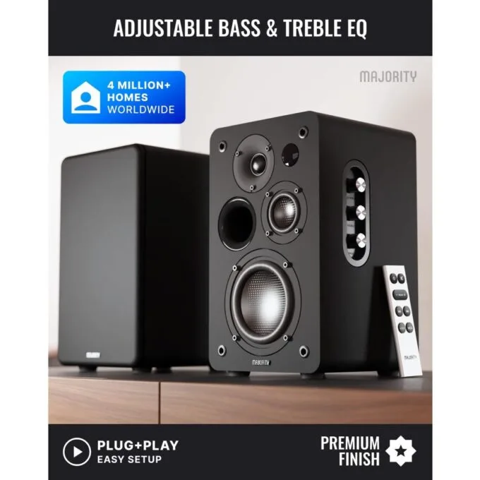 Majority Speakers Active D100X 100W 5'' 3-Way BT/USB/HDMI/DSP/Phono Black (pair) — image 6