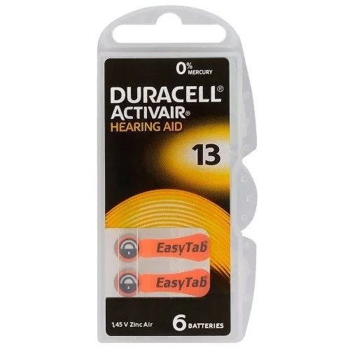 Duracell ActivAir13 PR48 Hearing Aid Batteries 6pcs — image 1