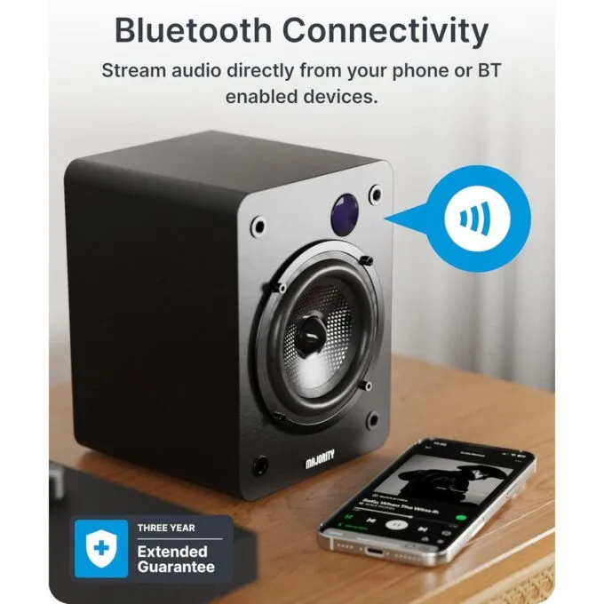Majority Speakers Active D50X 60W 2.0 BT/USB/Optical/HDMI ARC Black (pair) — image 5