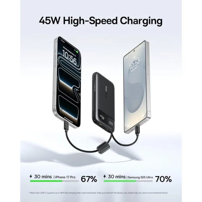 Baseus Powerbank 45W 10000mAh + Display EnerFill FC11 Black — image 7