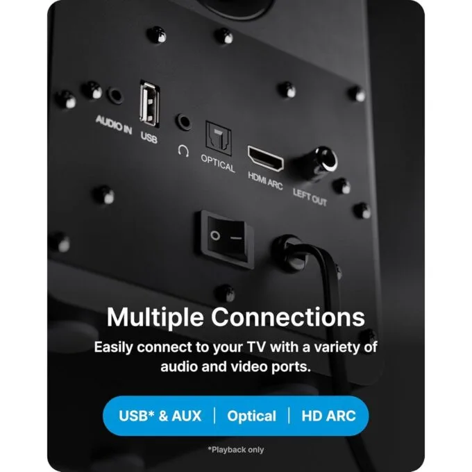 Majority Speakers Active D50X 60W 2.0 BT/USB/Optical/HDMI ARC Black (pair) — image 2