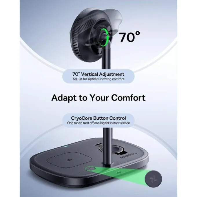 Baseus Charger Desktop Wireless 3in1 EnerFill FS41 TEC Cooling (45W Adapter EU + 1m C to C Data Cable Black Included) — image 2