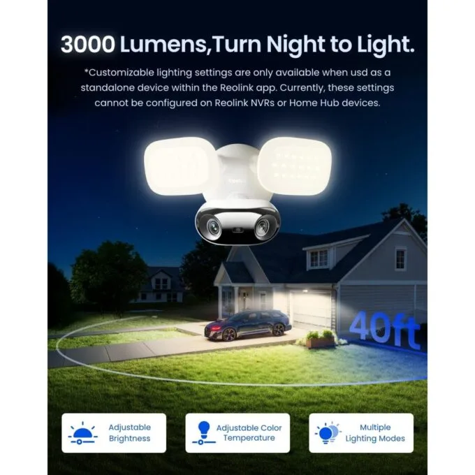 Reolink WIFI Outdoor Camera Panoramic Ultra-Wide View 4K Elite Floodlight 240v — image 3