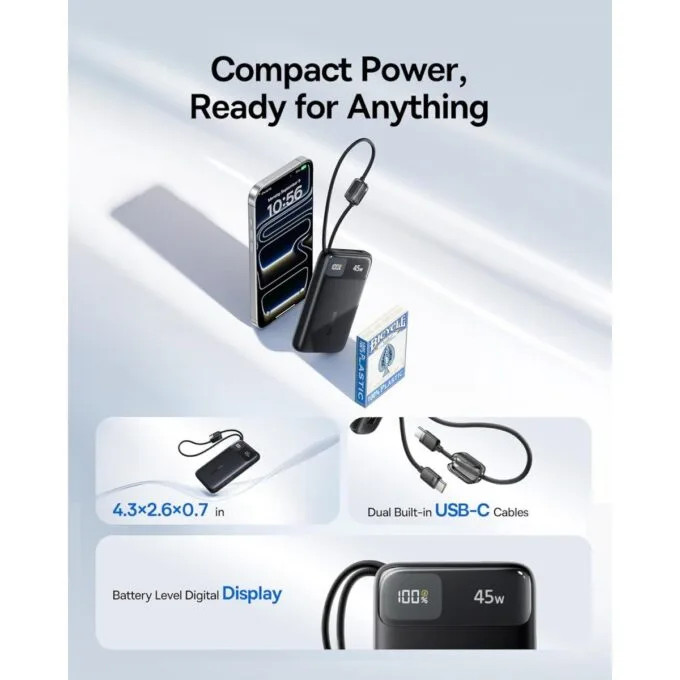 Baseus Powerbank 45W 10000mAh + Display EnerFill FC11 Black — image 6