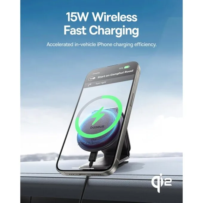 Baseus Car Charger Wireless Dash Magnetic PrimeTrip Series C02 Black — image 3