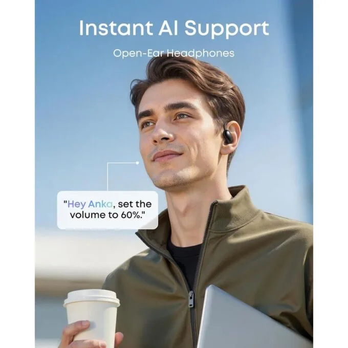 Anker Soundcore TWS Earphones Open Air AeroFit 2 AI Assistant, Hi-Res, 35H Playtime,  Black — image 3