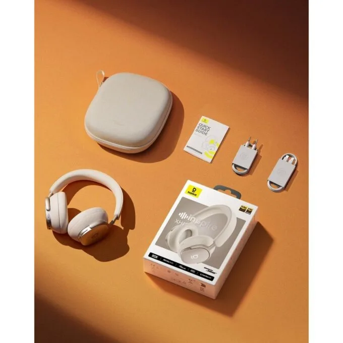 Baseus Headphones Over Ear, ANC, Dolby Audio, Hi-Res Audio, 100H Playtime, Inspire XH1 By BOSE  White — image 9