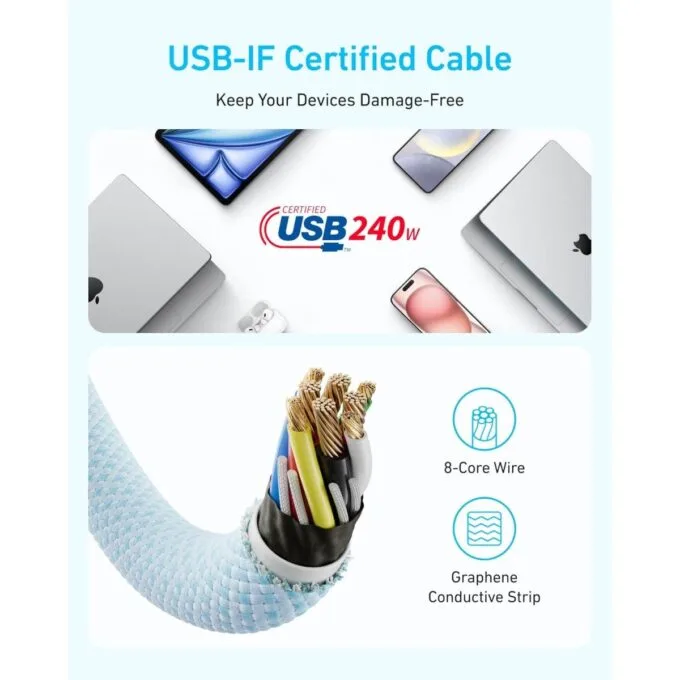 Anker Mobile Cable USB-C to USB-C 240W 1.0m Black — image 5