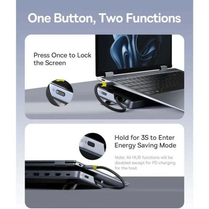 Baseus 12-in-1 Laptop Docking Station 2 x 4K HDMI & 1 x 4K DP - 2x USBC & 3x USB-A - SD Gb Lan PD100W — image 2
