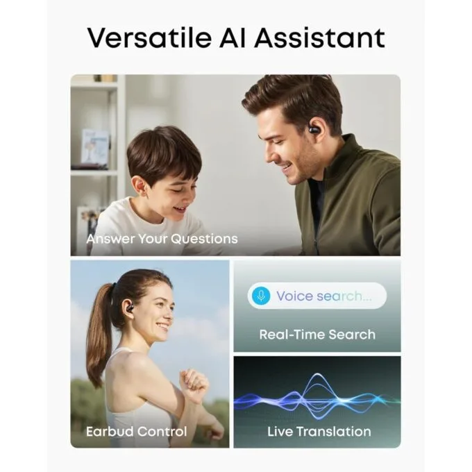 Anker Soundcore TWS Earphones Open Air AeroFit 2 AI Assistant, Hi-Res, 35H Playtime,  Black — image 4