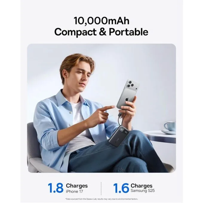Baseus Powerbank 45W 10000mAh + Display EnerFill FC11 Black — image 3