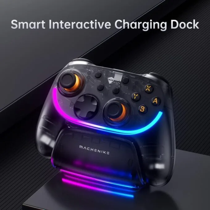 Machenike PC Gamepad Wireless S3 Hall Effect Joystick, RGB Black Lghting, Auto Sleep/Wake, 5-Level Vibration, PC Gamepad for PC/NS/iOS/Android TV with Charging Dock — image 4