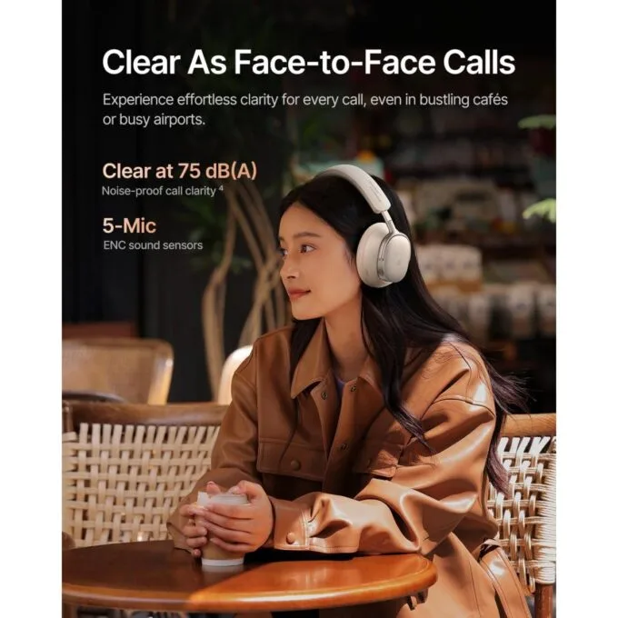 Baseus Headphones Over Ear, ANC, Dolby Audio, Hi-Res Audio, 100H Playtime, Inspire XH1 By BOSE  White — image 6