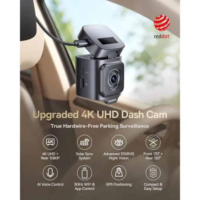 Baseus Car Dashcam Front 4K PrimeTrip VD1 Pro Black — image 3