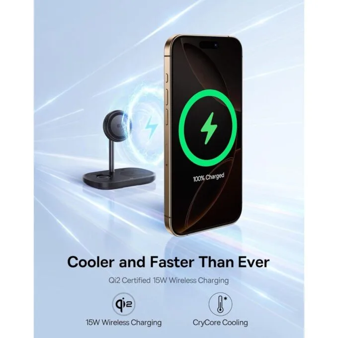 Baseus Charger Desktop Wireless 3in1 EnerFill FS41 TEC Cooling (45W Adapter EU + 1m C to C Data Cable Black Included) — image 5
