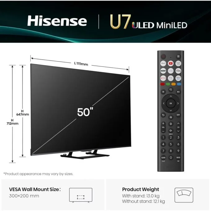 Hisense 50U7Q 50'' 4K Smart QLED MINI LED 144hz TV — image 12
