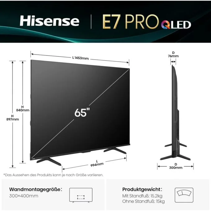 Hisense 65E7Q PRO 65'' 4K Smart QLED144hz  TV — image 12
