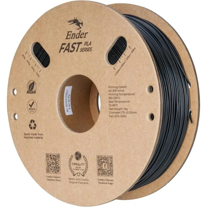 Creality Ender Fast PLA Black - 300mm/s 3D Printer Filament  1 kg Spool,1.95 — image 2