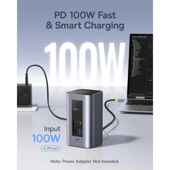 Baseus 12-in-1 USB Hub 2xUSB-C & 4xUSB-A 2 x 4K HDMI Gb Lan SD PD100W — image 3