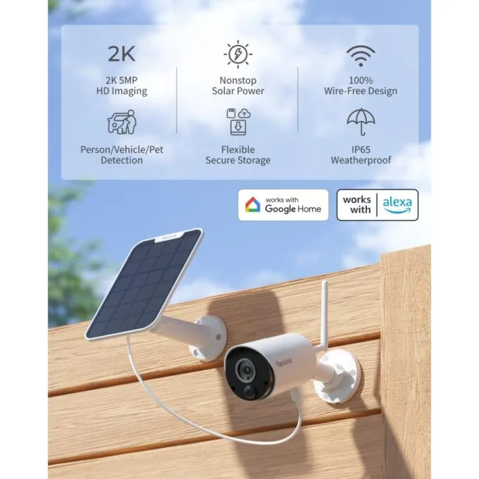 Reolink BP Outdoor Battery Camera 5MP ARGUS Eco White (B320) + 6W Panel White (Hard Bundle) — image 3