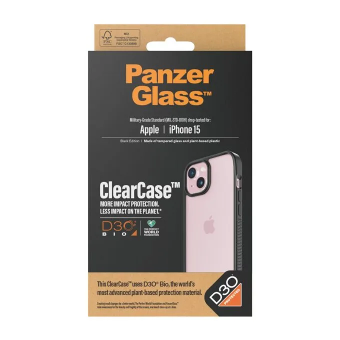 PanzerGlass ClearCase iPhone 15 6.1"D3O 2xMilitary grade black/black 1176 — image 3